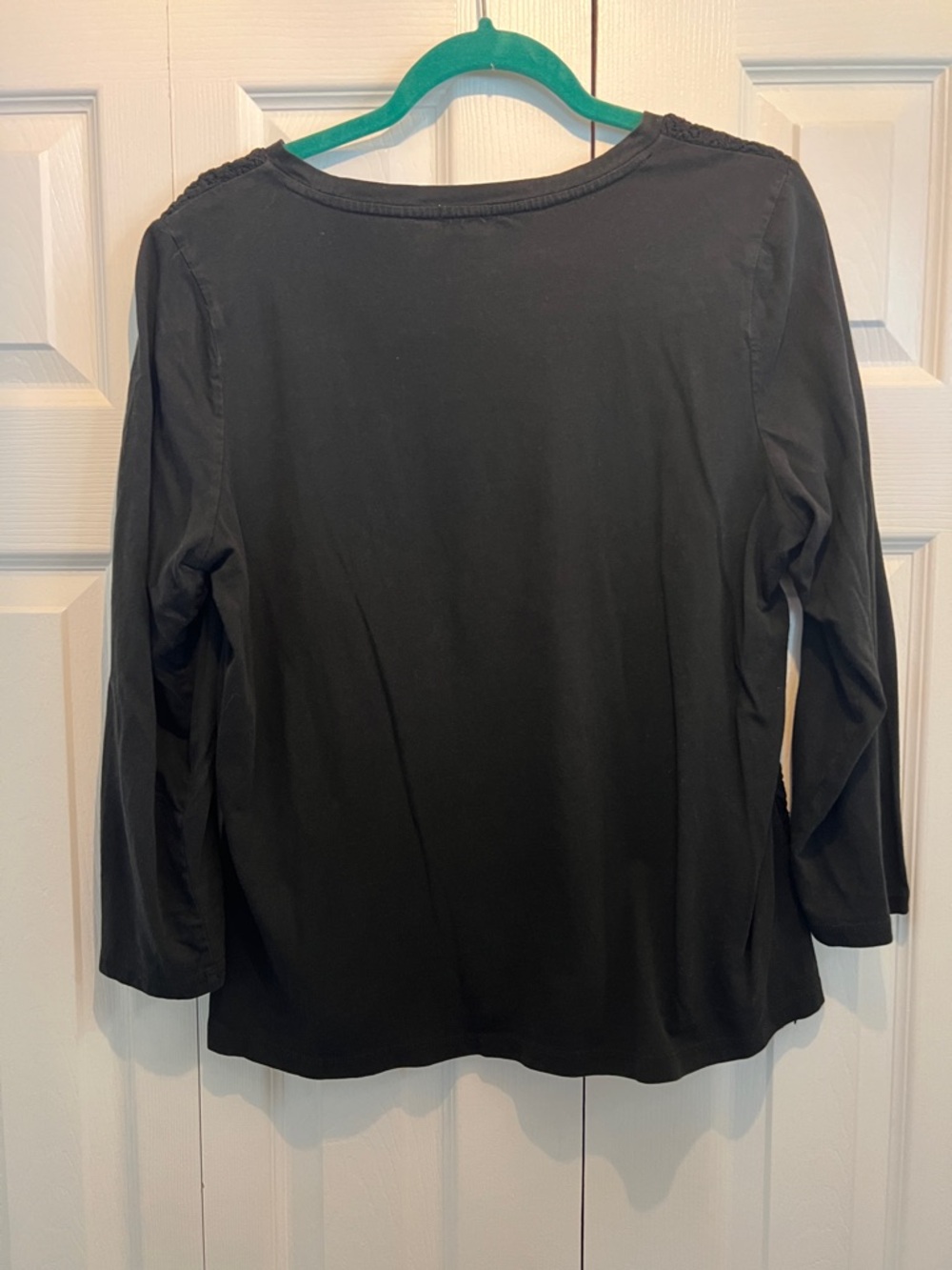 J. Crew Black Lace Front Long Sleeve Top - Picture 4 of 4